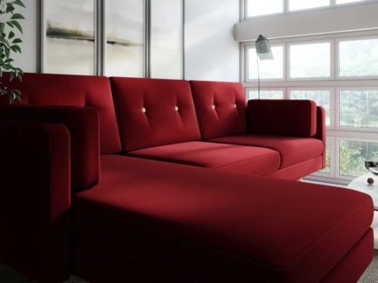 Диван Арско Ингвар угловой трехместный красный