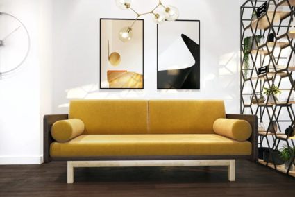 Диван Арско Двалин трехместный желтый