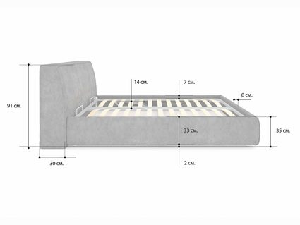 Кровать Сонум Altea Рогожка Мокко (с подъемным механизмом) 80х190