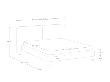 Кровать Сонум Brooklyn Микровелюр Бежевый 140х190