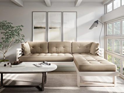 Диван Арско Стоун угловой трехместный бежевый