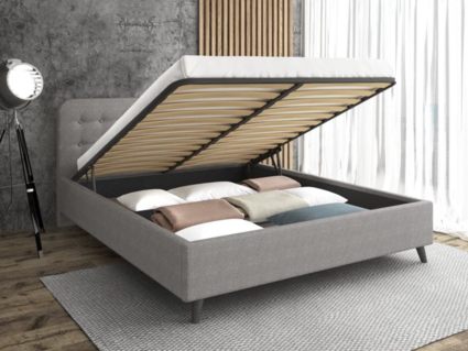 Кровать Sontelle Style Kipso Malta grey с подъемным механизмом 200х200