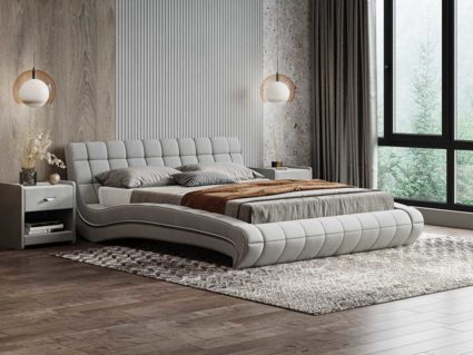 Кровать Сонум Milano Кашемир Бежевый (с подъемным механизмом) 90х200