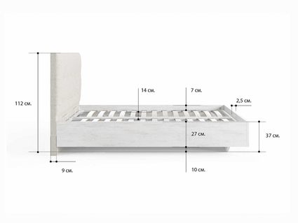 Кровать Сонум Vena Ясень Ориноко + Рогожка Льняная (с подъемным механизмом)