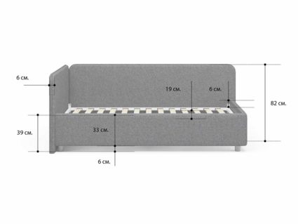 Кровать Сонум Capri Кашемир Бежевый (с подъемным механизмом) 90х200